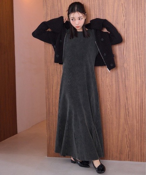 one after another NICE CLAUP（ワンアフターアナザーナイスクラップ）の「レースアップロングワンピース（ワンピース・レディース・オフホワイト/チャコールグレー/ピンク・FREE）」の16枚目の写真