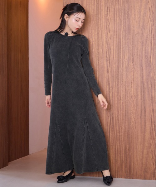 one after another NICE CLAUP（ワンアフターアナザーナイスクラップ）の「レースアップロングワンピース（ワンピース・レディース・オフホワイト/チャコールグレー/ピンク・FREE）」の13枚目の写真