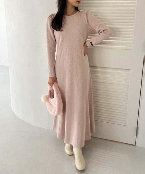 one after another NICE CLAUP（ワンアフターアナザーナイスクラップ）の「レースアップロングワンピース（ワンピース・レディース・オフホワイト/チャコールグレー/ピンク・FREE）」の22枚目の写真