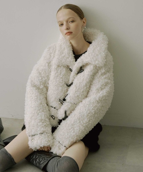 Mystrada ふわふわボアショートコート 紗栄子着用 Mystrada ふわふわ