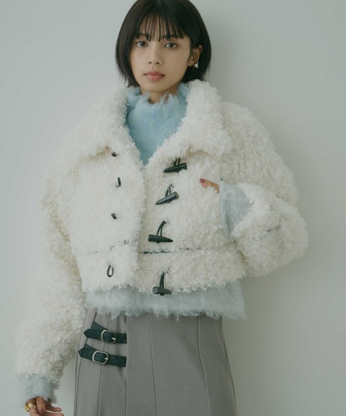 VIOLETTA ボアショートコート VIOLETTA コート アウター ボアショートコート レディース : ZOZOTOWN