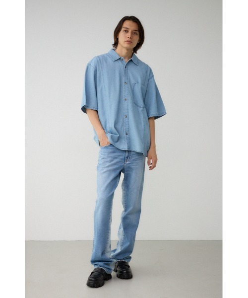 AZUL by moussy（アズールバイマウジー）の「ライトオンスデニムオーバーシャツ（シャツ/ブラウス・メンズ・ライトブラック/ライトブルー・FREE）」の16枚目の写真