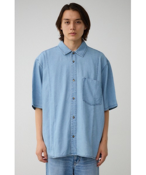 AZUL by moussy（アズールバイマウジー）の「ライトオンスデニムオーバーシャツ（シャツ/ブラウス・メンズ・ライトブラック/ライトブルー・FREE）」の17枚目の写真