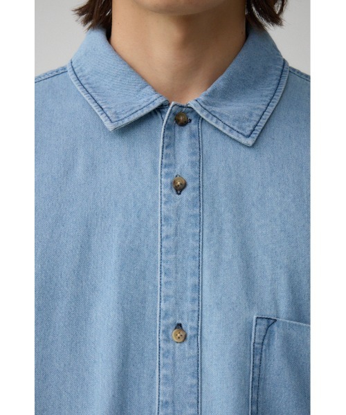 AZUL by moussy（アズールバイマウジー）の「ライトオンスデニムオーバーシャツ（シャツ/ブラウス・メンズ・ライトブラック/ライトブルー・FREE）」の20枚目の写真