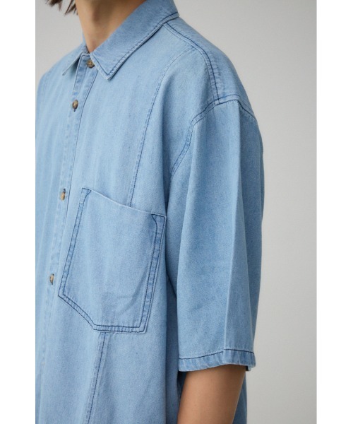 AZUL by moussy（アズールバイマウジー）の「ライトオンスデニムオーバーシャツ（シャツ/ブラウス・メンズ・ライトブラック/ライトブルー・FREE）」の21枚目の写真