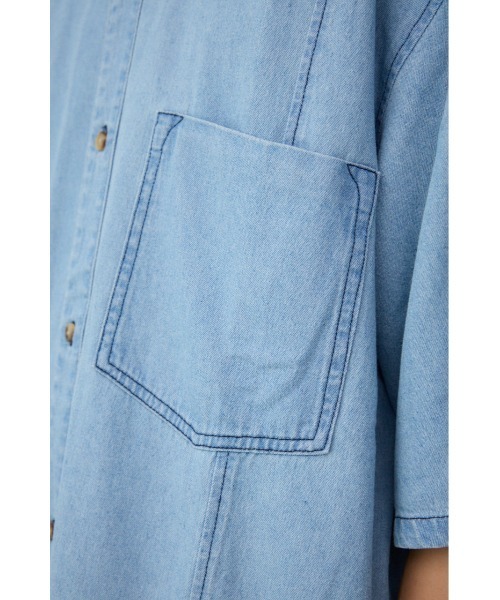 AZUL by moussy（アズールバイマウジー）の「ライトオンスデニムオーバーシャツ（シャツ/ブラウス・メンズ・ライトブラック/ライトブルー・FREE）」の22枚目の写真