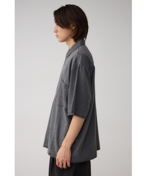 AZUL by moussy（アズールバイマウジー）の「ライトオンスデニムオーバーシャツ（シャツ/ブラウス・メンズ・ライトブラック/ライトブルー・FREE）」の7枚目の写真