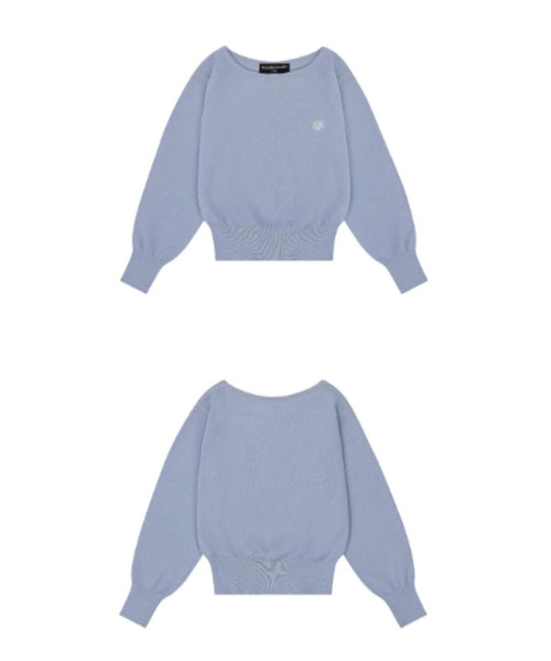 muahmuah(ムーアムーア)の「A'GEM/9 × .kom 『muah muah/ムーアムーア』 STITCH LOGO SOFT BOATNECK KNIT/ステッチロゴソフトボートネック ニット(ニット/セーター・レディース・ブラック/アイボリー/ピンク/ブルー・FREE)」の13枚目の写真
