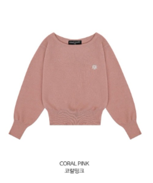 muahmuah(ムーアムーア)の「A'GEM/9 × .kom 『muah muah/ムーアムーア』 STITCH LOGO SOFT BOATNECK KNIT/ステッチロゴソフトボートネック ニット(ニット/セーター・レディース・ブラック/アイボリー/ピンク/ブルー・FREE)」の14枚目の写真