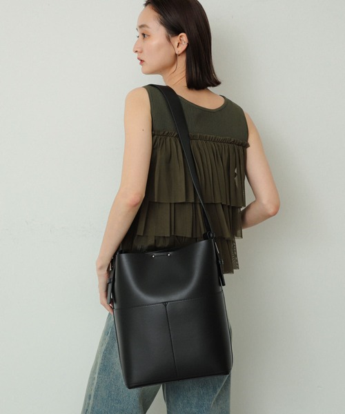 SENSE OF PLACE by URBAN RESEARCH（センスオブプレイスバイアーバンリサーチ）の「アウトポケットスクエアショルダーバッグ（ショルダーバッグ・レディース・ブラック/アイボリー/ブラウン・ONE）」の10枚目の写真