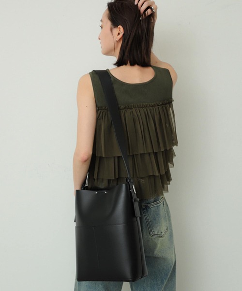 SENSE OF PLACE by URBAN RESEARCH（センスオブプレイスバイアーバンリサーチ）の「アウトポケットスクエアショルダーバッグ（ショルダーバッグ・レディース・ブラック/アイボリー/ブラウン・ONE）」の11枚目の写真