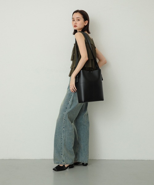 SENSE OF PLACE by URBAN RESEARCH（センスオブプレイスバイアーバンリサーチ）の「アウトポケットスクエアショルダーバッグ（ショルダーバッグ・レディース・ブラック/アイボリー/ブラウン・ONE）」の12枚目の写真