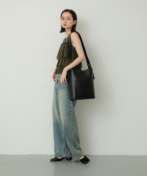 SENSE OF PLACE by URBAN RESEARCH（センスオブプレイスバイアーバンリサーチ）の「アウトポケットスクエアショルダーバッグ（ショルダーバッグ・レディース・ブラック/アイボリー/ブラウン・ONE）」の13枚目の写真