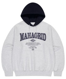 『mahagrid/マハグリッド』 BASIC COLOR BLOCK HOODIE/ベーシックカラー ブロック プルオーバーパーカー