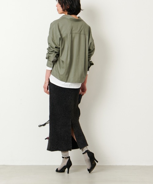 MICA&DEAL（マイカ＆ディール）の「シャギーラメタイトスカート（スカート・レディース・ベージュ/シルバー/チャコールグレー・FREE）」の7枚目の写真