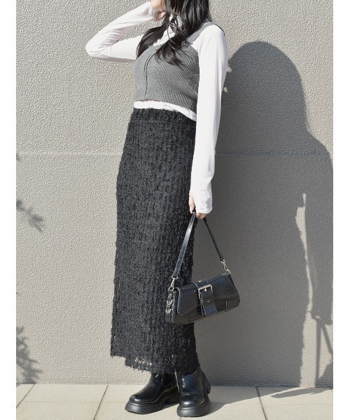 セール】ZIP付ニットビスチェ／ zip knit bustier ノースリーブ