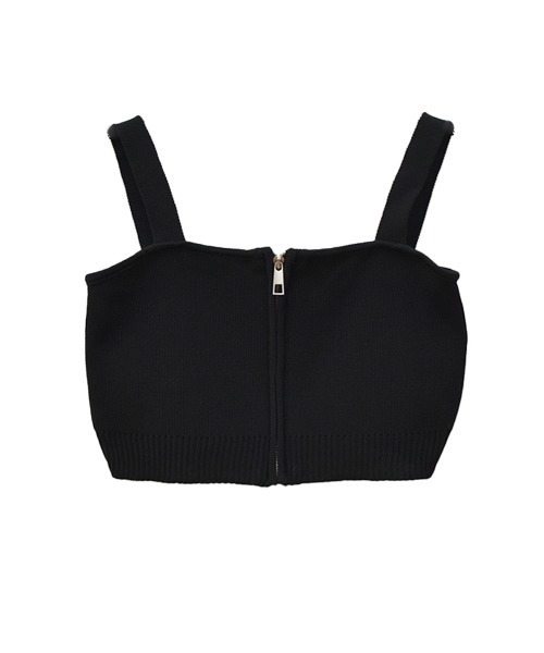 セール】ZIP付ニットビスチェ／ zip knit bustier ノースリーブ