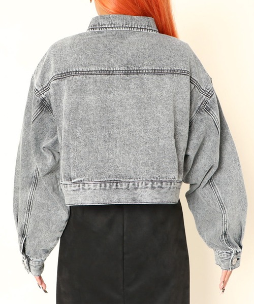 GORGE(ゴージ)の「《ショート丈×ヴィンテージ加工》レディース デニムジャケット Gジャン 羽織り トレンド 春秋(デニムジャケット・レディース・ブルー/ブラック・F)」の7枚目の写真