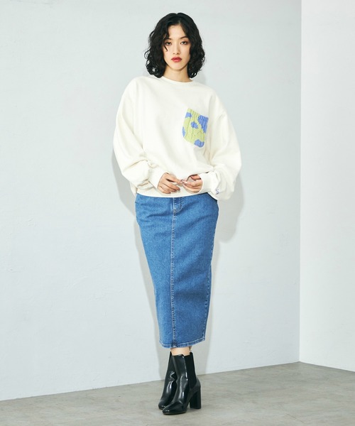 Lee(リー)の「ニットポケットスウェット(スウェット・レディース・パープル/ブラウン/グレー・MEDIUM)」の17枚目の写真