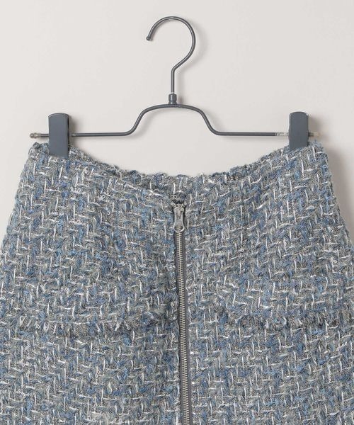 JEANASIS(ジーナシス)の「【SET UP対応】ツイードZIPミニスカート/210702(スカート・レディース・ブルー系その他/ブラウン系その他・FREE)」の4枚目の写真