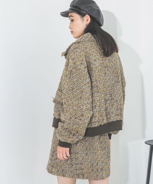 JEANASIS(ジーナシス)の「【SET UP対応】ツイードZIPミニスカート/210702(スカート・レディース・ブルー系その他/ブラウン系その他・FREE)」の14枚目の写真