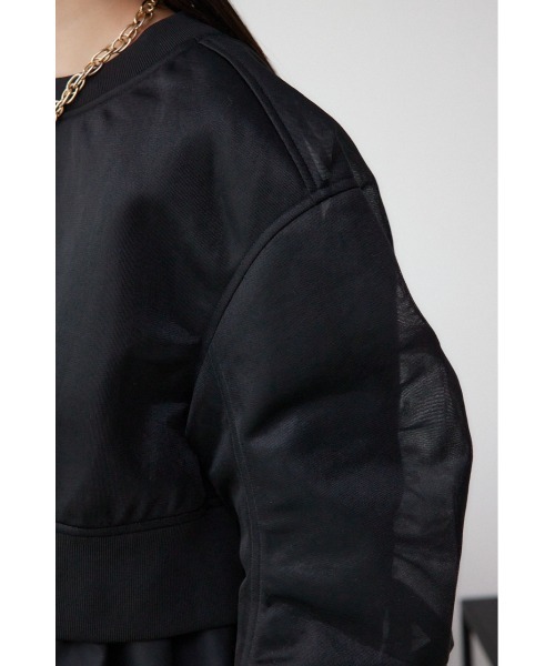 AZUL by moussy(アズールバイマウジー)の「シアーダンボールプルオーバー(スウェット・レディース・ブラック/アイボリー・FREE)」の10枚目の写真