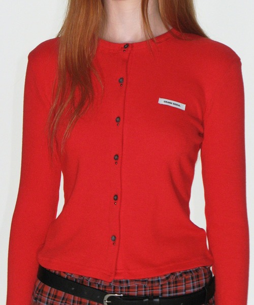 CRANK（クランク）の「CRANK／ニットSTUDボタンカーディガン（カーディガン/ボレロ・レディース・レッド/グレー/ネイビー・FREE）」の19枚目の写真