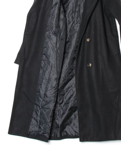 FREE STYLISTS（フリー スタイリスト）の「ピークドラペルロングコート（チェスターコート・レディース・アイボリー/ブラック・S/M/L/XL）」の4枚目の写真