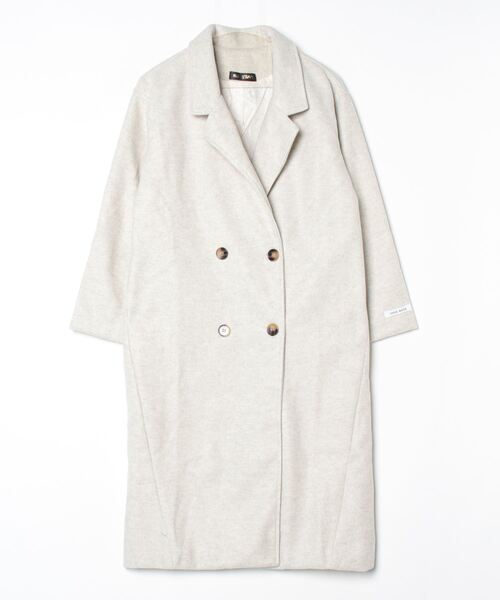 FREE STYLISTS（フリー スタイリスト）の「ピークドラペルロングコート（チェスターコート・レディース・アイボリー/ブラック・S/M/L/XL）」の16枚目の写真