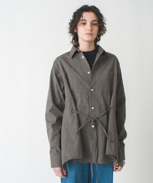 soduk（スドーク）の「【soduk】back open dress shirt（シャツ/ブラウス・レディース・グリーン/グレー・ONE SIZE）」の4枚目の写真