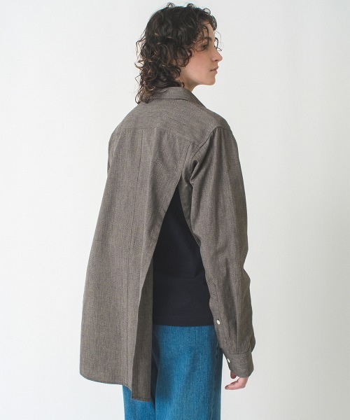 soduk（スドーク）の「【soduk】back open dress shirt（シャツ/ブラウス・レディース・グリーン/グレー・ONE SIZE）」の6枚目の写真