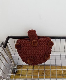 aimoha（アイモハ）の「【aimoha-KIDS-】ボンボン付きニット編みハンドバッグ（ハンドバッグ）」