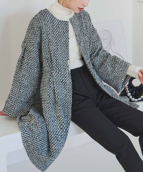 KOBE LETTUCE（コウベレタス）の「ツイードフレアスリーブコート