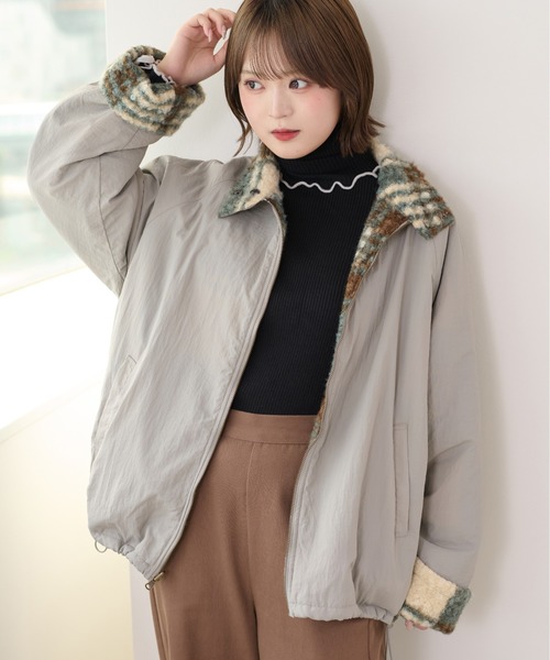 セール】【2サイズ展開】リバーシブルナイロンボアブルゾン（ブルゾン