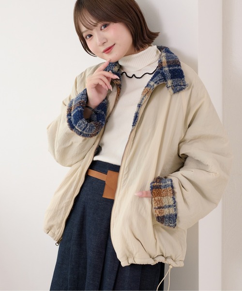 セール】【2サイズ展開】リバーシブルナイロンボアブルゾン（ブルゾン