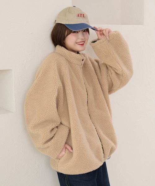 セール】【2サイズ展開】リバーシブルナイロンボアブルゾン（ブルゾン