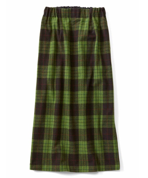 Live in comfort（リブインコンフォート）の「リブ　イン　コンフォート　上品見えを約束する　起毛チェックスカート（スカート・レディース・ブラック/グリーン・M/L/LL/3L/S/4L）」の2枚目の写真