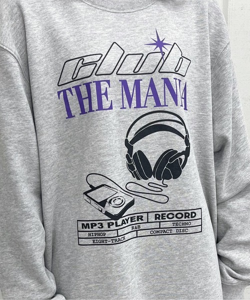 spiritoso(スピリトーゾ)の「【spiritoso】CLUB THE MANIAヘッドフォンプリント裏毛トレーナー(CP)(スウェット・レディース・ホワイト/杢グレー/ブラック・FREE)」の6枚目の写真