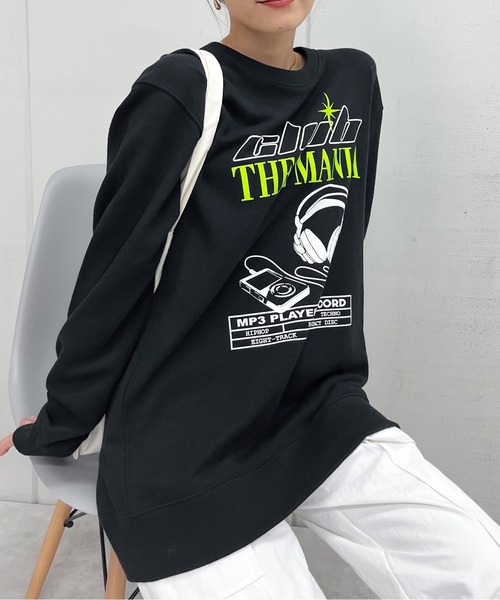 spiritoso(スピリトーゾ)の「【spiritoso】CLUB THE MANIAヘッドフォンプリント裏毛トレーナー(CP)(スウェット・レディース・ホワイト/杢グレー/ブラック・FREE)」の21枚目の写真