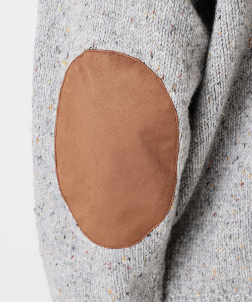 CALIFORNIA エルボーパッチ クルーネックニット