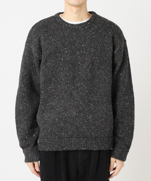 CALIFORNIA エルボーパッチ クルーネックニット