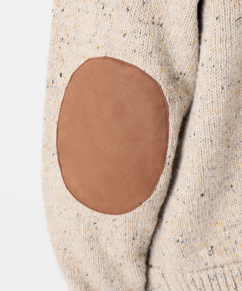 CALIFORNIA エルボーパッチ クルーネックニット