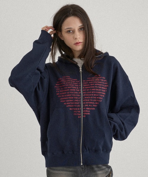 セール】【 ONCILY × WISH FOR EVER 】HEART COLLAB FULL-ZIP HOODIE 