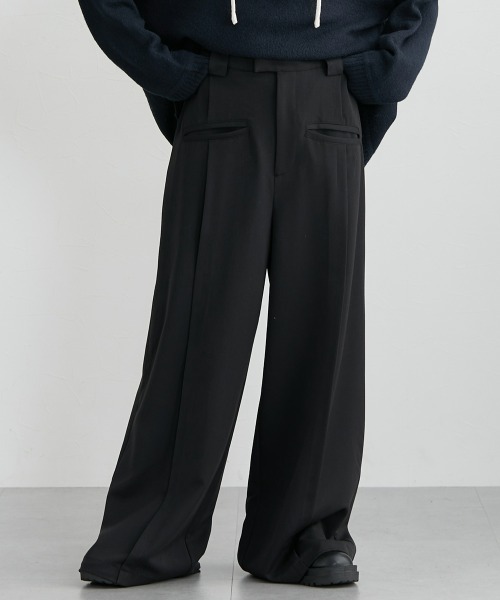 Soiunique（スワユニーク）の「センタープレス超ワイドパンツ［Soiunique］（スラックス・レディース・ベージュ/ブラック/杢グレー・LL/M/L）」の2枚目の写真