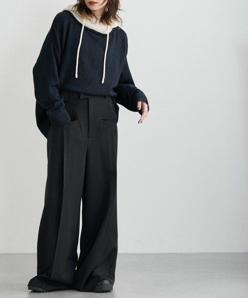 Soiunique（スワユニーク）の「センタープレス超ワイドパンツ［Soiunique］（スラックス・レディース・ベージュ/ブラック/杢グレー・LL/M/L）」の9枚目の写真