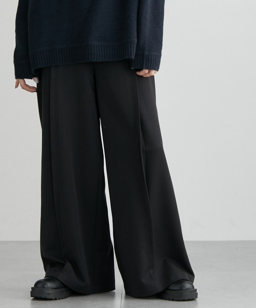 Soiunique（スワユニーク）の「センタープレス超ワイドパンツ［Soiunique］（スラックス・レディース・ベージュ/ブラック/杢グレー・LL/M/L）」の4枚目の写真