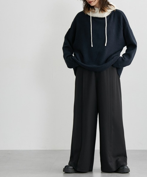 Soiunique（スワユニーク）の「センタープレス超ワイドパンツ［Soiunique］（スラックス・レディース・ベージュ/ブラック/杢グレー・LL/M/L）」の10枚目の写真