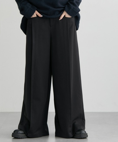 Soiunique（スワユニーク）の「センタープレス超ワイドパンツ［Soiunique］（スラックス・レディース・ベージュ/ブラック/杢グレー・LL/M/L）」の11枚目の写真