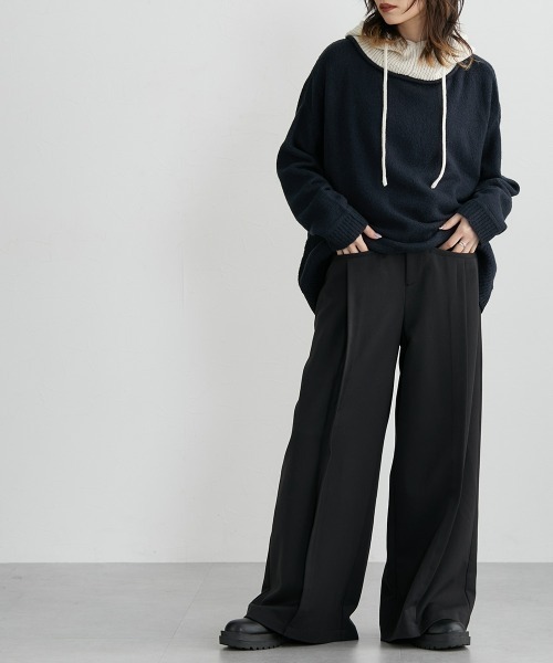 Soiunique（スワユニーク）の「センタープレス超ワイドパンツ［Soiunique］（スラックス・レディース・ベージュ/ブラック/杢グレー・LL/M/L）」の12枚目の写真