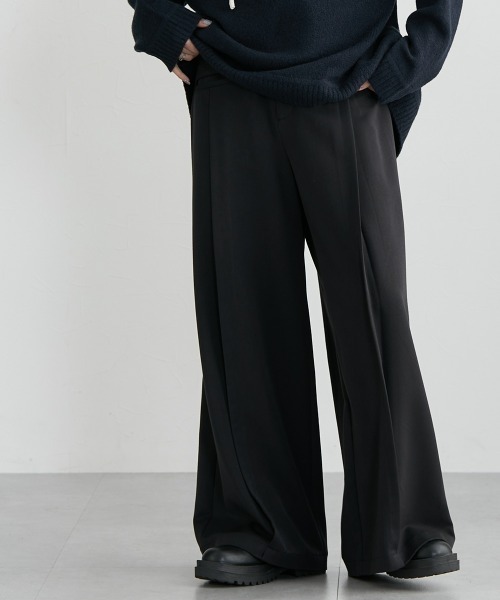 Soiunique（スワユニーク）の「センタープレス超ワイドパンツ［Soiunique］（スラックス・レディース・ベージュ/ブラック/杢グレー・LL/M/L）」の14枚目の写真